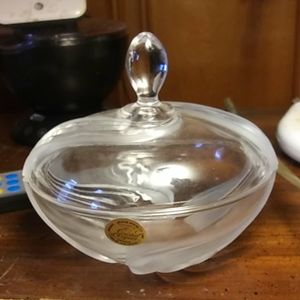 Lead crystal Candy dish w/lid 5" × 4" & 3" deep